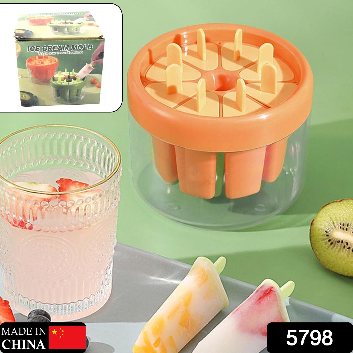 Ice Cream Candy Molds With Sticks Easy Release Summer Party Supplies Popsicles Candy Molds (8 Candy Mold Maker) - Discount Karo