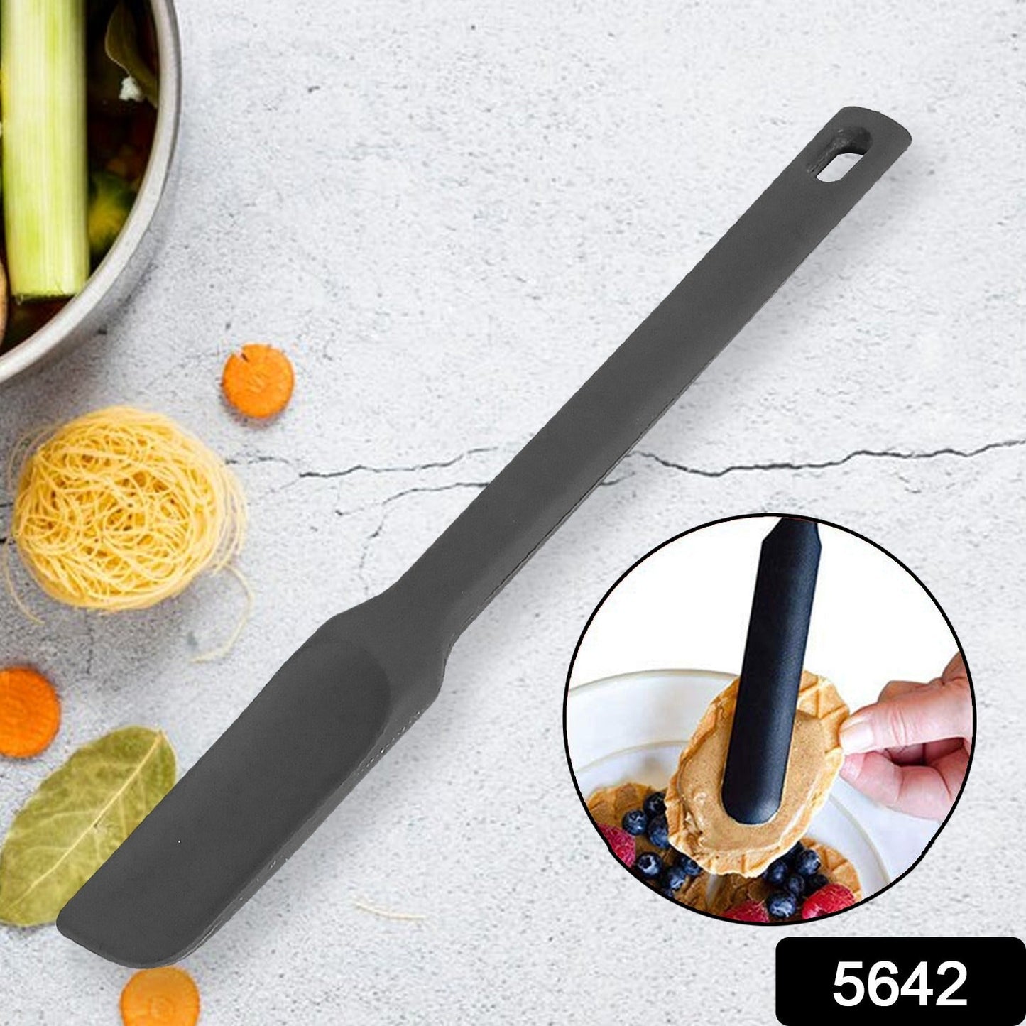 Long Handle Silicone Kitchen Spatula Non-stick Rubber Spatula - Discount Karo