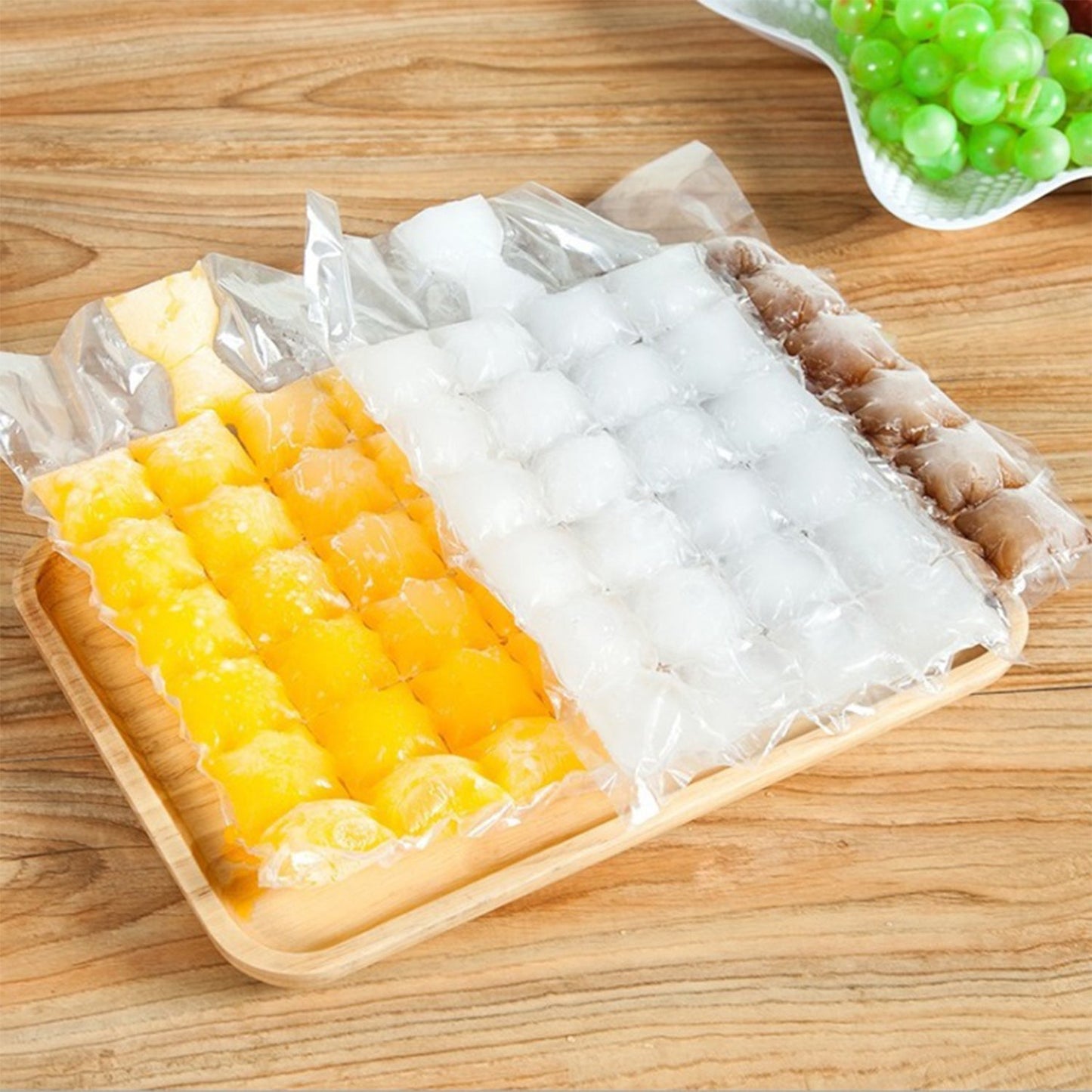 Disposable Ice Cube Bags, Stackable Easy Release Ice Cube Mold Trays Self-Seal Freezing Maker,Cold Ice Pack Cooler Bag for Cocktail Food Wine - Discount Karo