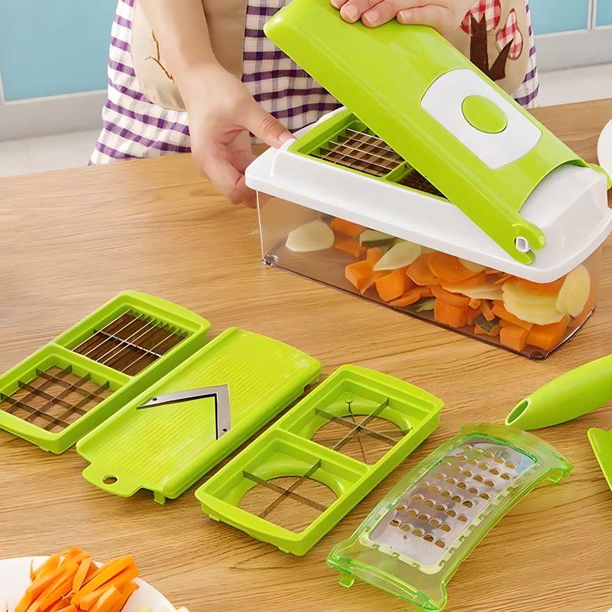 Multifunctional 12 in 1 nicer dicer chopper and drain basket - Discount Karo