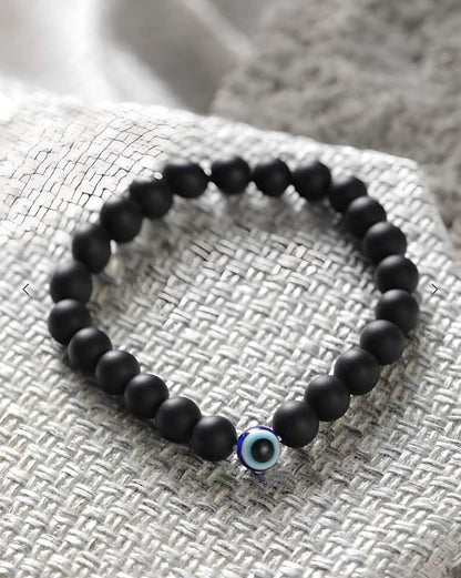 PD Enterprise Black Evil Eye Beaded Bracelet Unisex