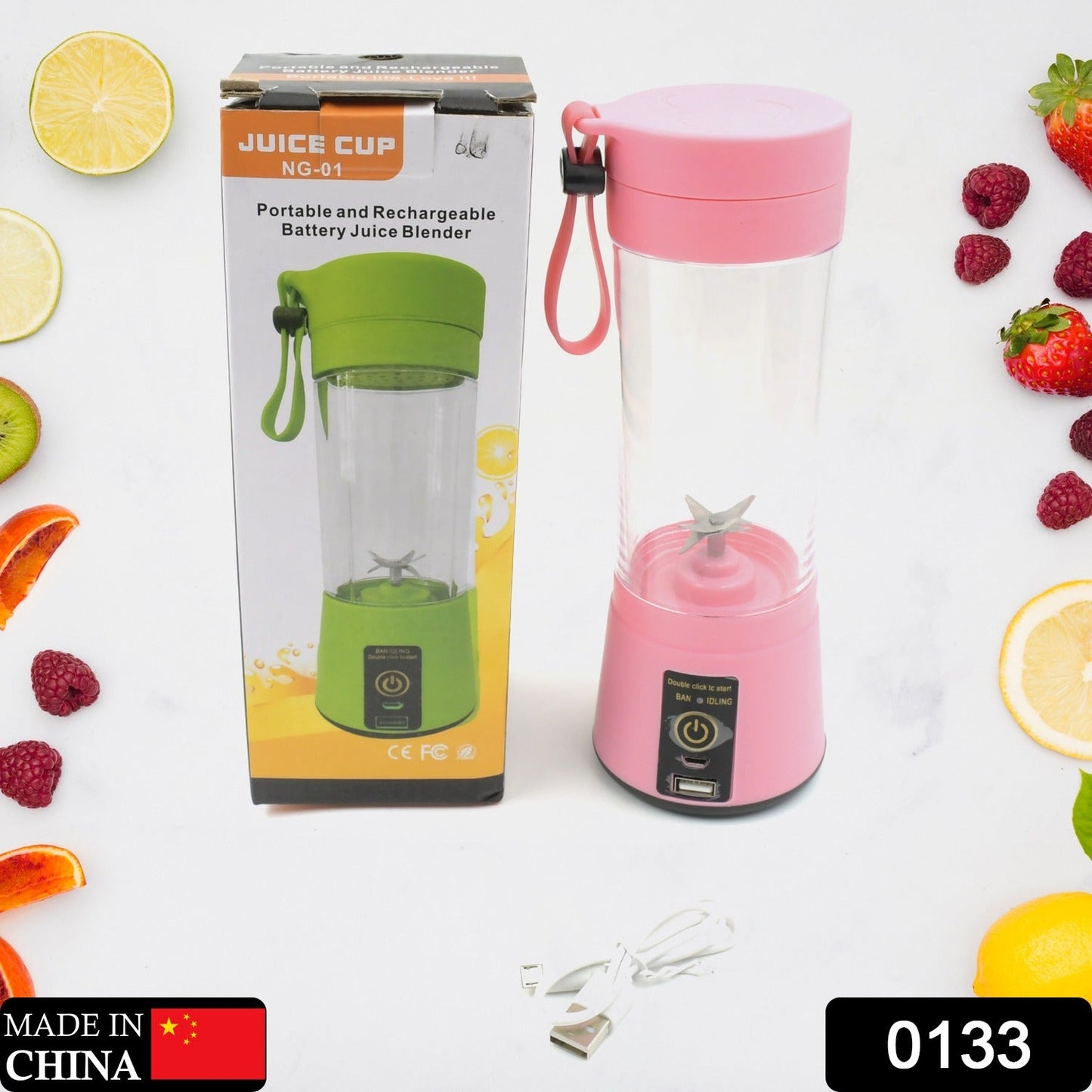 Multi-Purpose Portable USB Electric Juicer 6-Blades, Protein Shaker, Blender Mixer Cup (380 ML) - Discount Karo