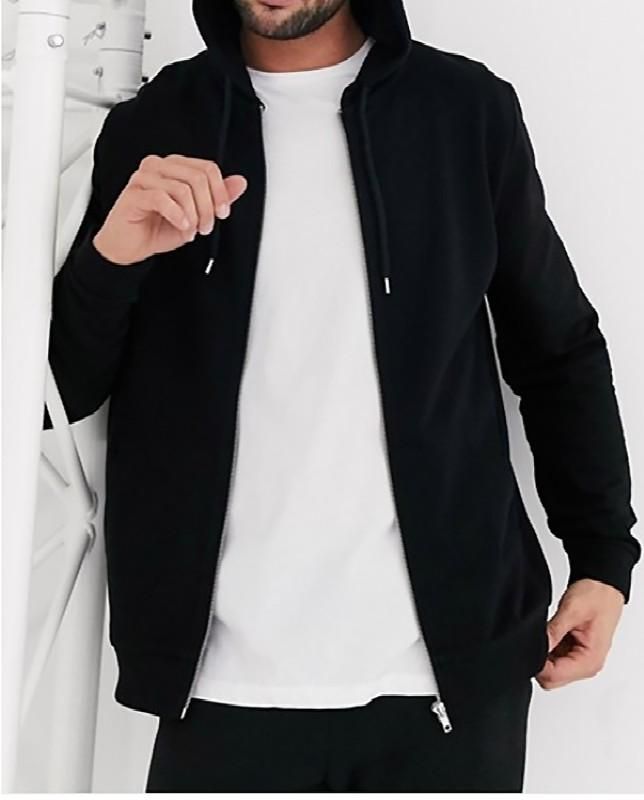 Cotton Solid Hoodie Jacket