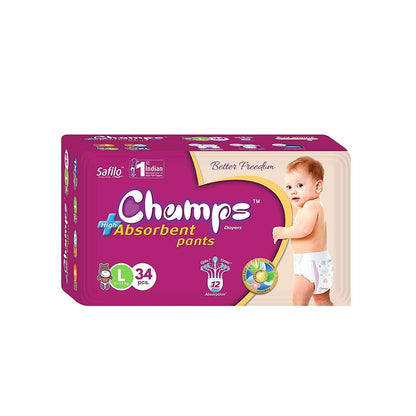 Premium Champs High Absorbent Pant Style Diaper Small, Medium and Large Size Diaper - Discount Karo