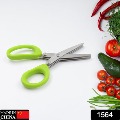 Multifunction Vegetable Stainless Steel Herbs Scissor with 3 Blades - Discount Karo