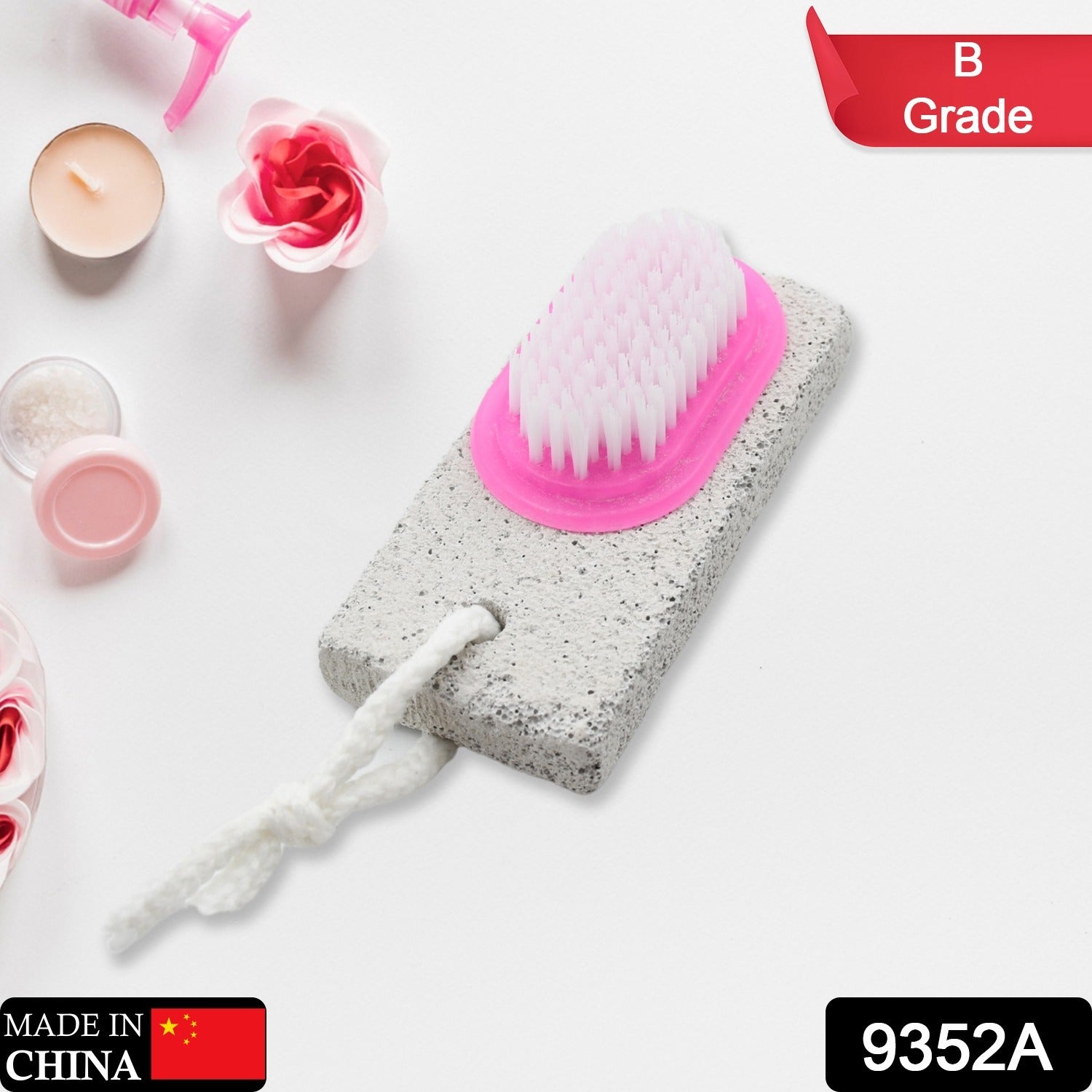 Hand and Foot Brush with pumice stone to Remove Dead Skin & Callus Stone Foot Scrubber Pedicure Brush For Dead Skin - Discount Karo