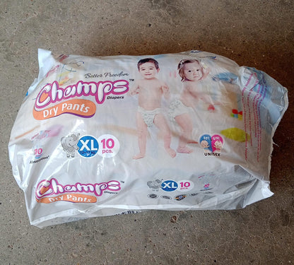 Champs Soft & Dry Baby Diaper Pants (XL, 10 Pcs): Leakproof Comfort - Discount Karo