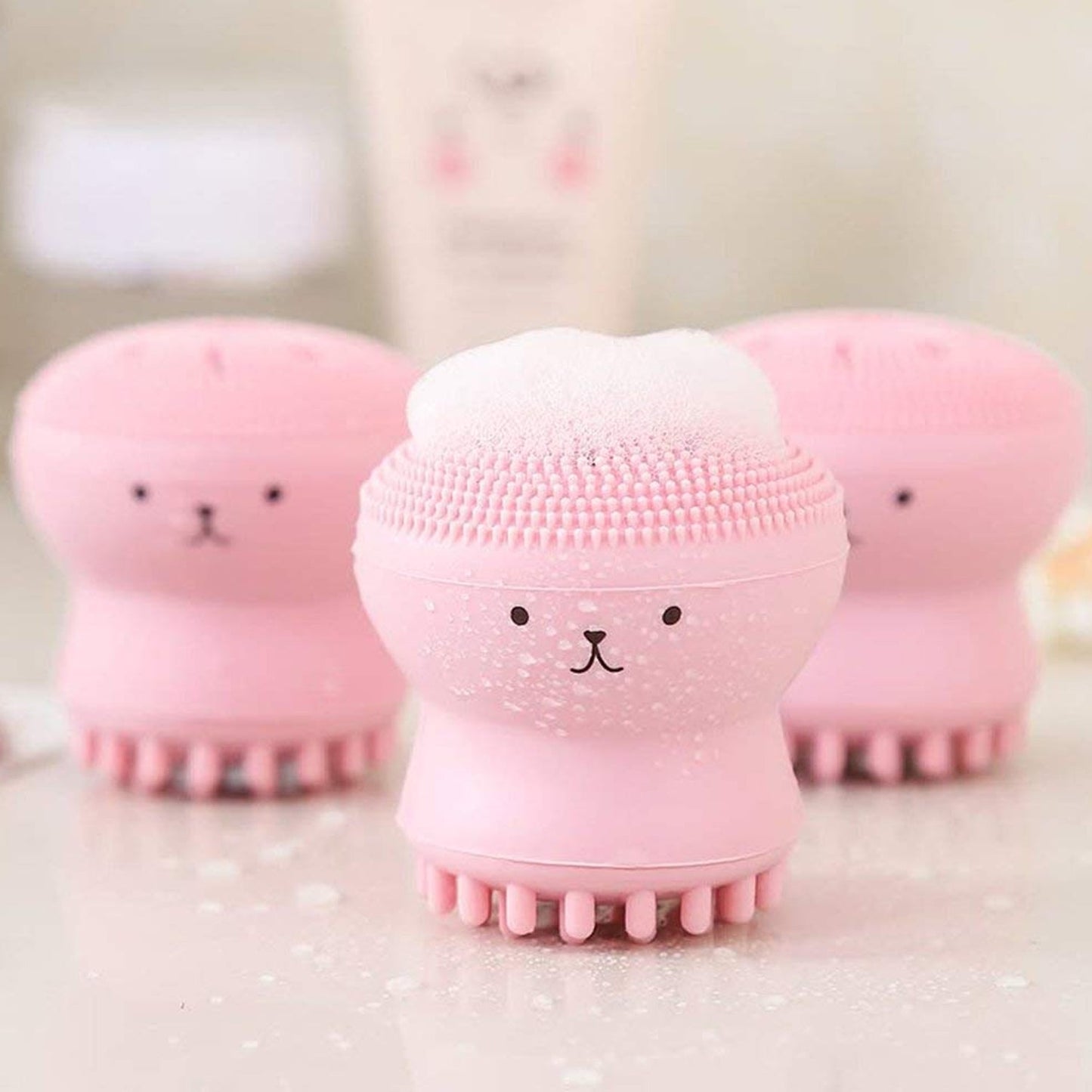 Facial Cleansing Brushes, Cute Octopus Shape Silicone Face Scrubber Massager Skincare Tool (1PC) - Discount Karo