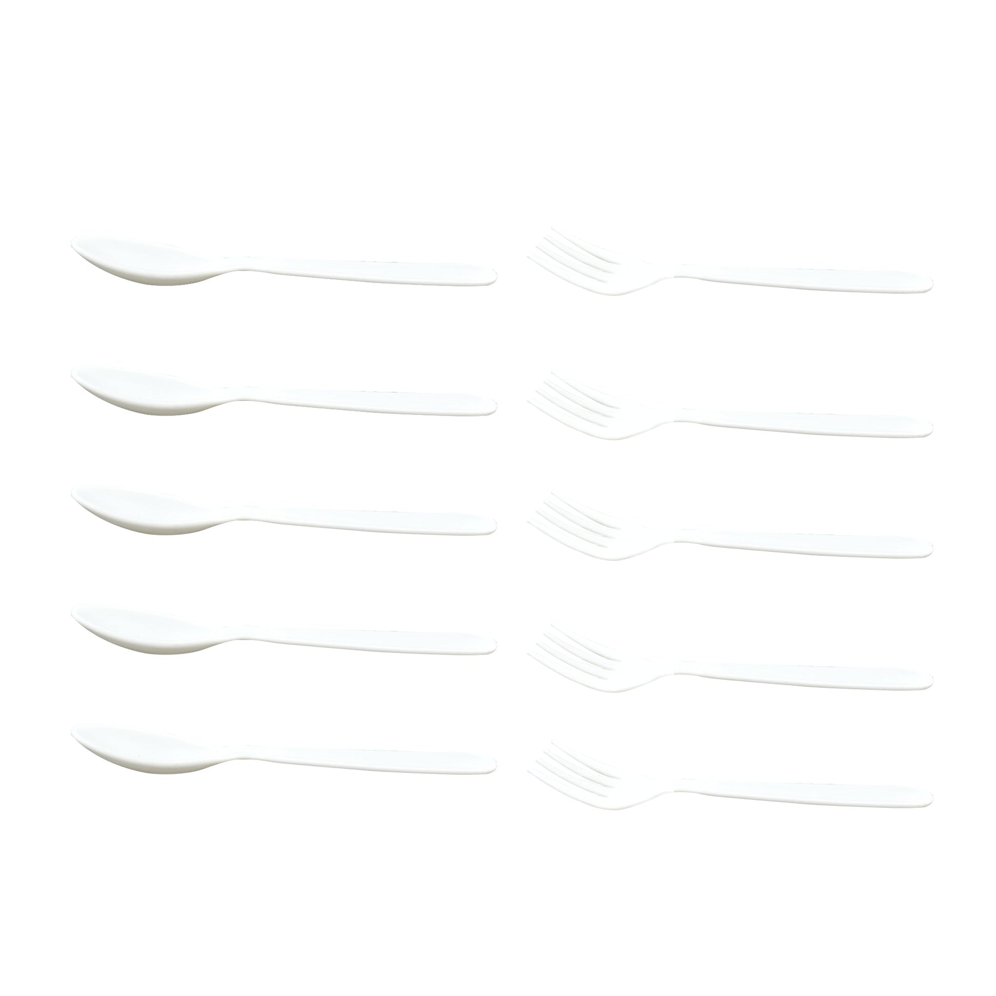 2422 Dinnerware Cutlery Premium Plastic Spoon And Fork Set - 10 pcs 