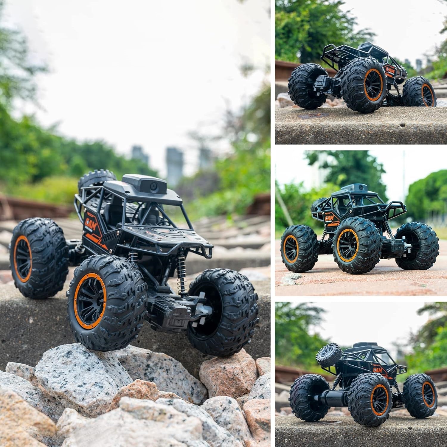 Remote Control Car with Camera Off-Road Remote Control Truck Monster Trucks for Boys 8-12 Birthday Gift For Kids Adults Gift For Boys And Girls HD Camera Rock Crawler Monster Truck Toy - Discount Karo