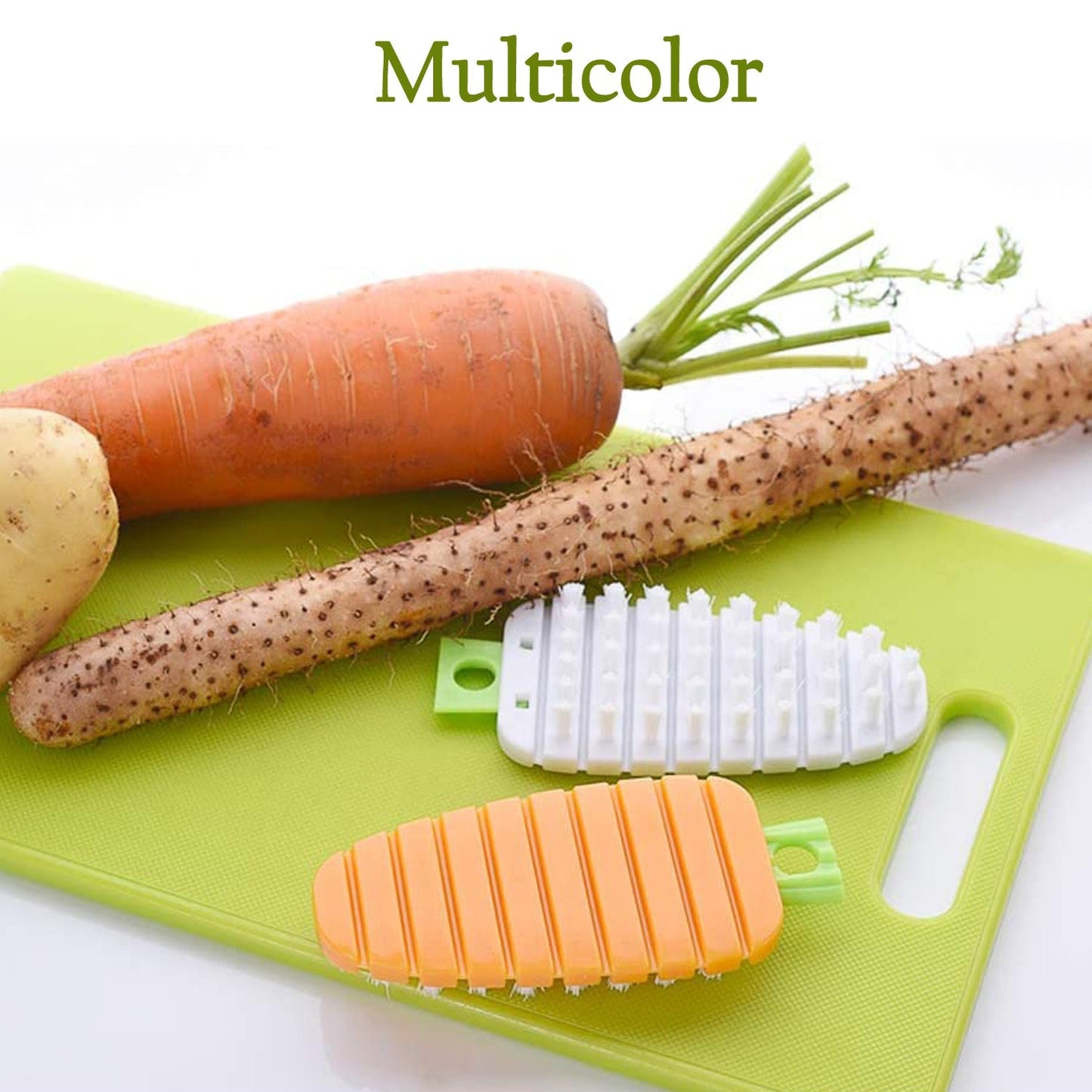 Vegetable Scrubbing Brush, Vegetable Scrubber Nonâ€‘Toxic Fruit Brush Carrot Shape Vegetable Brush for Potato for Vegetable - Discount Karo