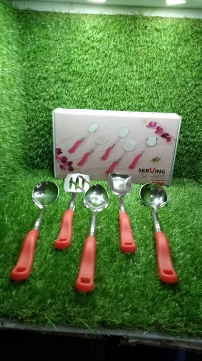 Stainless Steel Serving Spoon Set 5 pcs. - Discount Karo