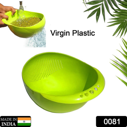 Virgin Rice Bowl Durable Plastic Strainer, Water Strainer | Vegetable & Fruits Washing Bowl - Discount Karo