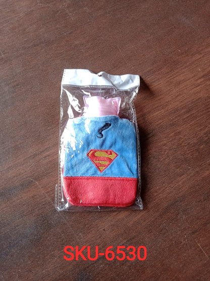 Superman Print Small Hot Water Bag with Cover for Pain Relief - Discount Karo