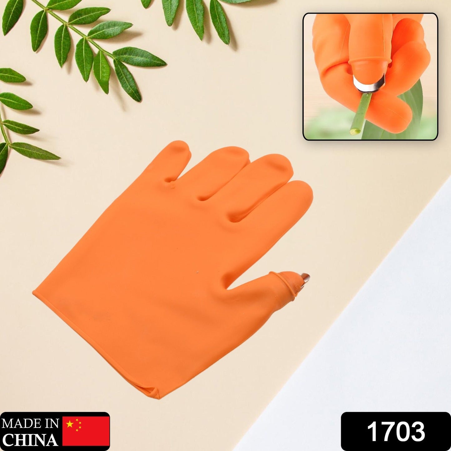 Gloves Silicone Thumb Knife Finger Protector Gears Cutting Vegetable Harvesting Knife Pinching Plant Blade Scissors Garden Gloves, Right-Handed Gloves (1Pc) - Discount Karo