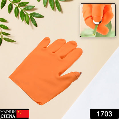 Gloves Silicone Thumb Knife Finger Protector Gears Cutting Vegetable Harvesting Knife Pinching Plant Blade Scissors Garden Gloves, Right-Handed Gloves (1Pc) - Discount Karo