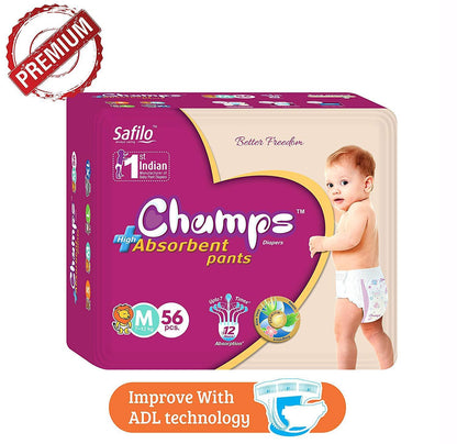 Premium Champs High Absorbent Pant Style Diaper Small, Medium and Large Size Diaper - Discount Karo