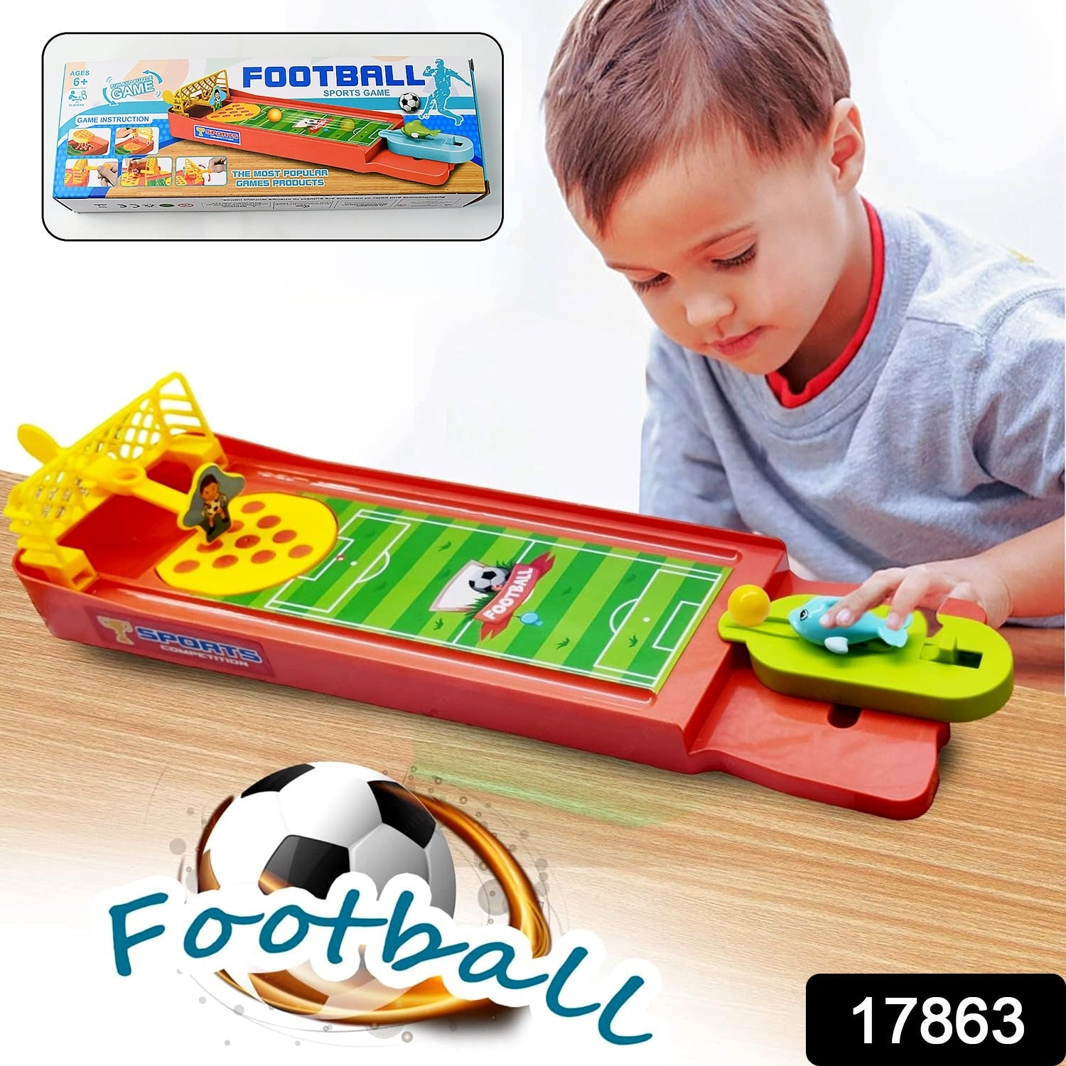 Mini Table Top Finger Football Game for Kids-Desktop Game for Kids & Adults, Fun Indoor Finger Bowling Game for Boys & Girls, Family Board Game - Discount Karo