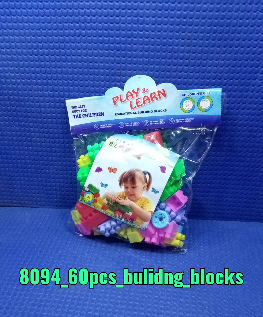 8094 Blocks Set for Kids, Play Fun and Learning Blocks for Kids Games for Children Block Game Puzzles Set Boys, Children (Multicolor, 60 Bricks Blocks) 