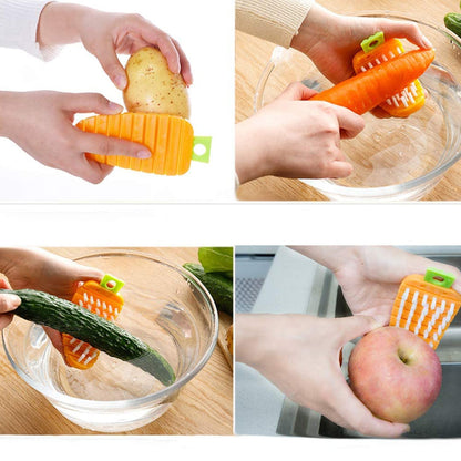 Vegetable Scrubbing Brush, Vegetable Scrubber Nonâ€‘Toxic Fruit Brush Carrot Shape Vegetable Brush for Potato for Vegetable - Discount Karo