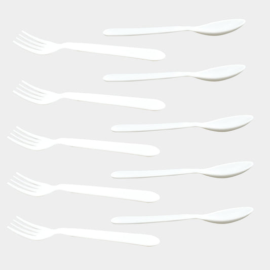 2422 Dinnerware Cutlery Premium Plastic Spoon And Fork Set - 10 pcs 