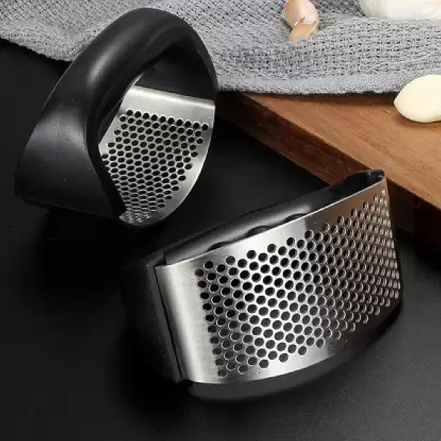 2468 Garlic Press | Stainless Steel Garlic Presser | Garlic Press Crusher for Kitchen 