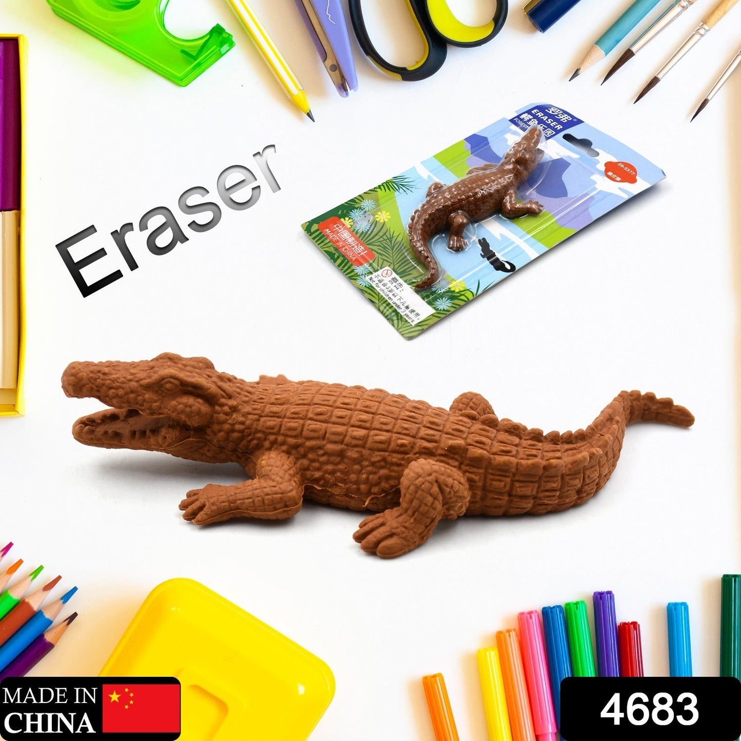 CROCODILE SHAPED ERASERS ANIMAL ERASERS FOR KIDS, CROCODILE ERASERS 3D ERASER, MINI ERASER TOYS, DESK PETS FOR STUDENTS CLASSROOM PRIZES CLASS REWARDS PARTY FAVORS - Discount Karo