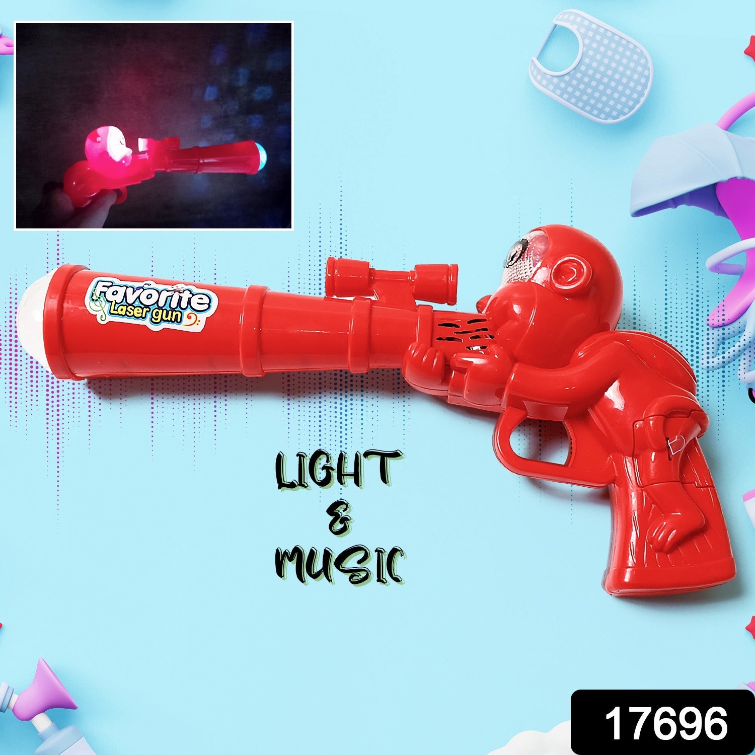 Laser Gun with Musical Sound & Light Toy for Boys & Girls, Birthday Gift for Kids (Pack of 1) - Discount Karo