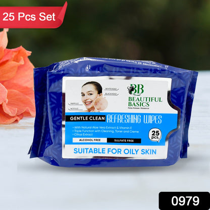 Refreshing Wet Wipes for Face | Facial Cleansing | Refreshing & Skin Hydration| Soothing for skin | pH Balance & Alcohol Free | Nourishing with Fruit extract | 25 Wipes - Discount Karo