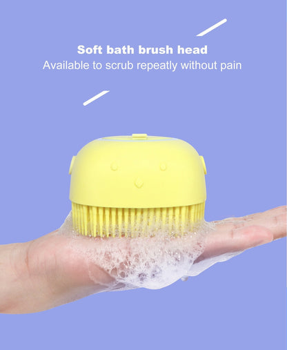 SILICONE MASSAGE BATH BODY BRUSH WITH SHAMPOO DISPENSER