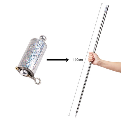 Magic Toy Metal High Elasticity Steel Silver Appearing Cane Magic Toy Magic Steel - Discount Karo