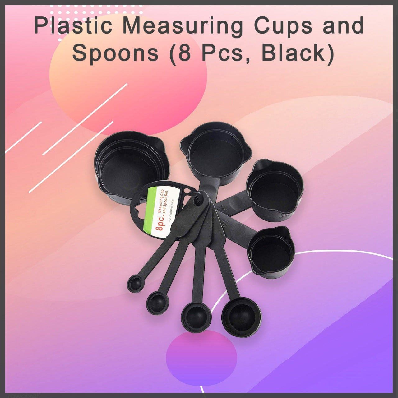 106 Plastic Measuring Cups and Spoons (8 Pcs, Black) Discount Karo