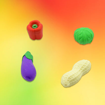 Mini Cute Vegetable & Fruit Erasers (4 Pc): Pencil Rubbers for Kids - Discount Karo