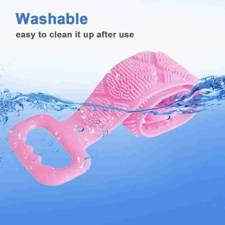 1302 Silicone Body Back Scrubber Double Side Bathing Brush for Skin Deep Cleaning 