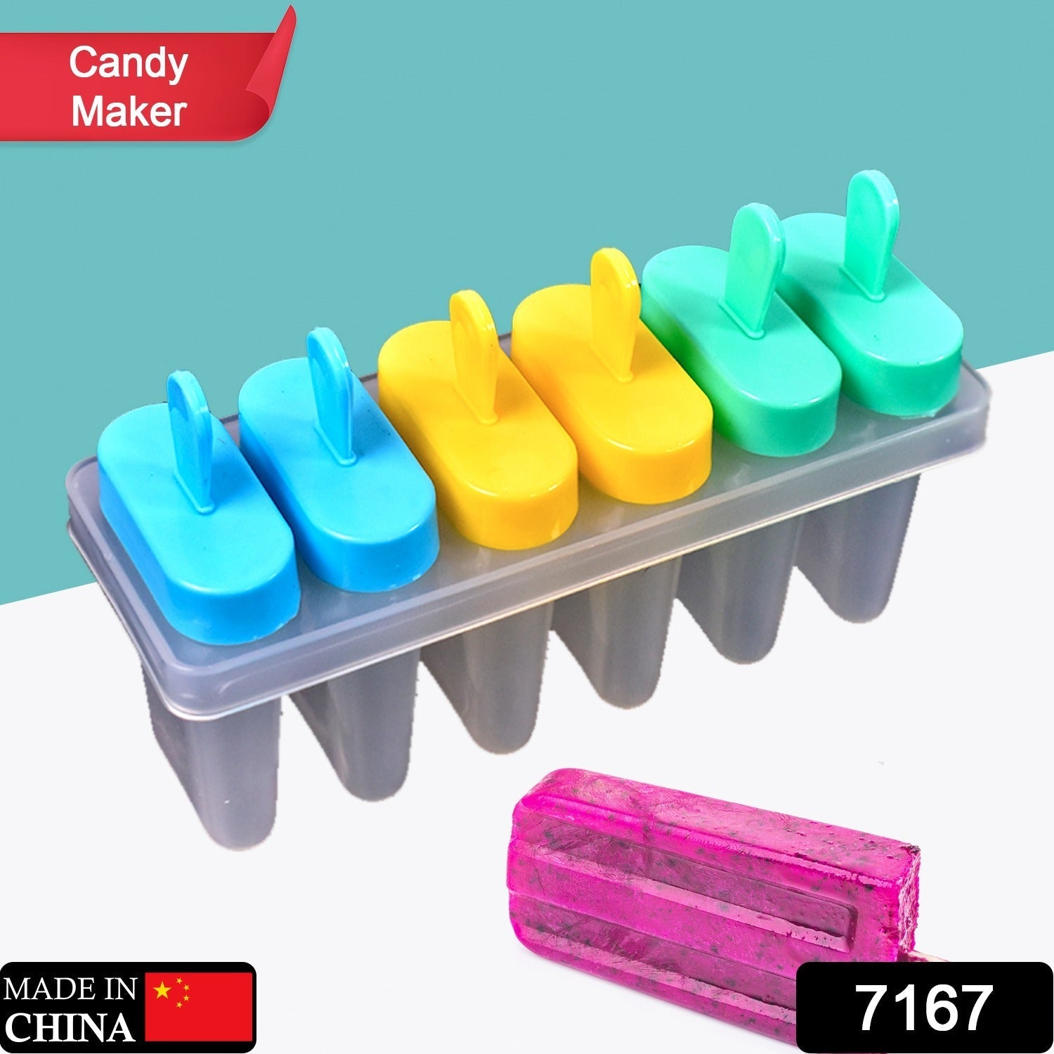 Ice Candy Maker Upgrade Popsicle Molds Sets 6 Ice Pop Makers Reusable Ice Lolly Cream Mold Home-Made Popsicles Mould with Stick - Discount Karo