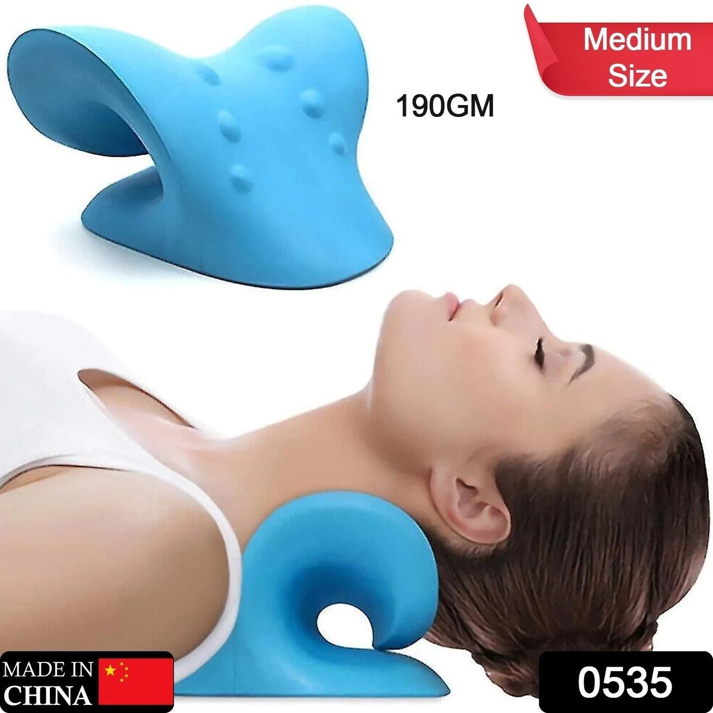 Neck Relaxer | Cervical Pillow for Neck & Shoulder Pain | Chiropractic Acupressure Manual Massage | Medical Grade Material | Recommended by Orthopaedics - Discount Karo