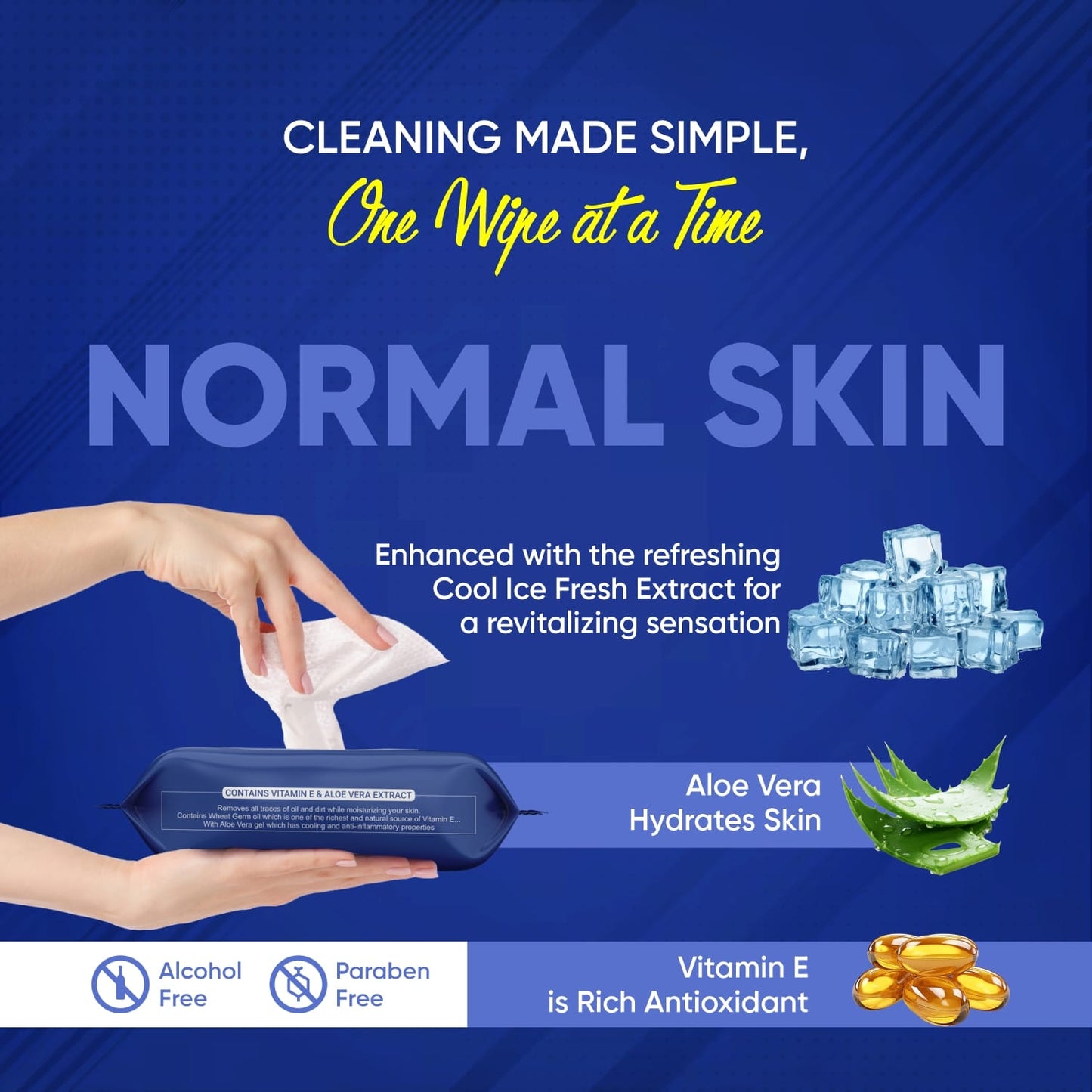 Refreshing Wet Wipes for Face | Facial Cleansing | Refreshing & Skin Hydration| Soothing for skin | pH Balance & Alcohol Free | Nourishing with Fruit extract | 25 Wipes - Discount Karo