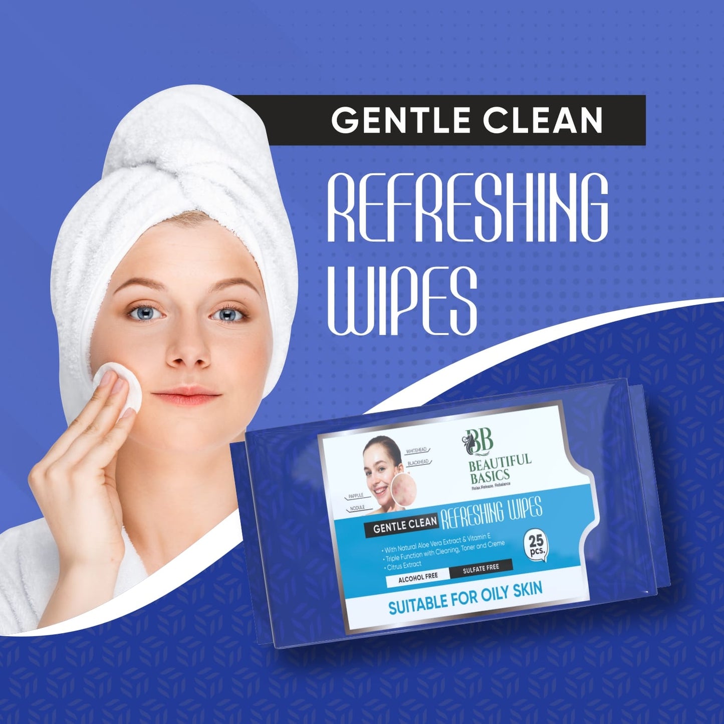 Refreshing Wet Wipes for Face | Facial Cleansing | Refreshing & Skin Hydration| Soothing for skin | pH Balance & Alcohol Free | Nourishing with Fruit extract | 25 Wipes - Discount Karo