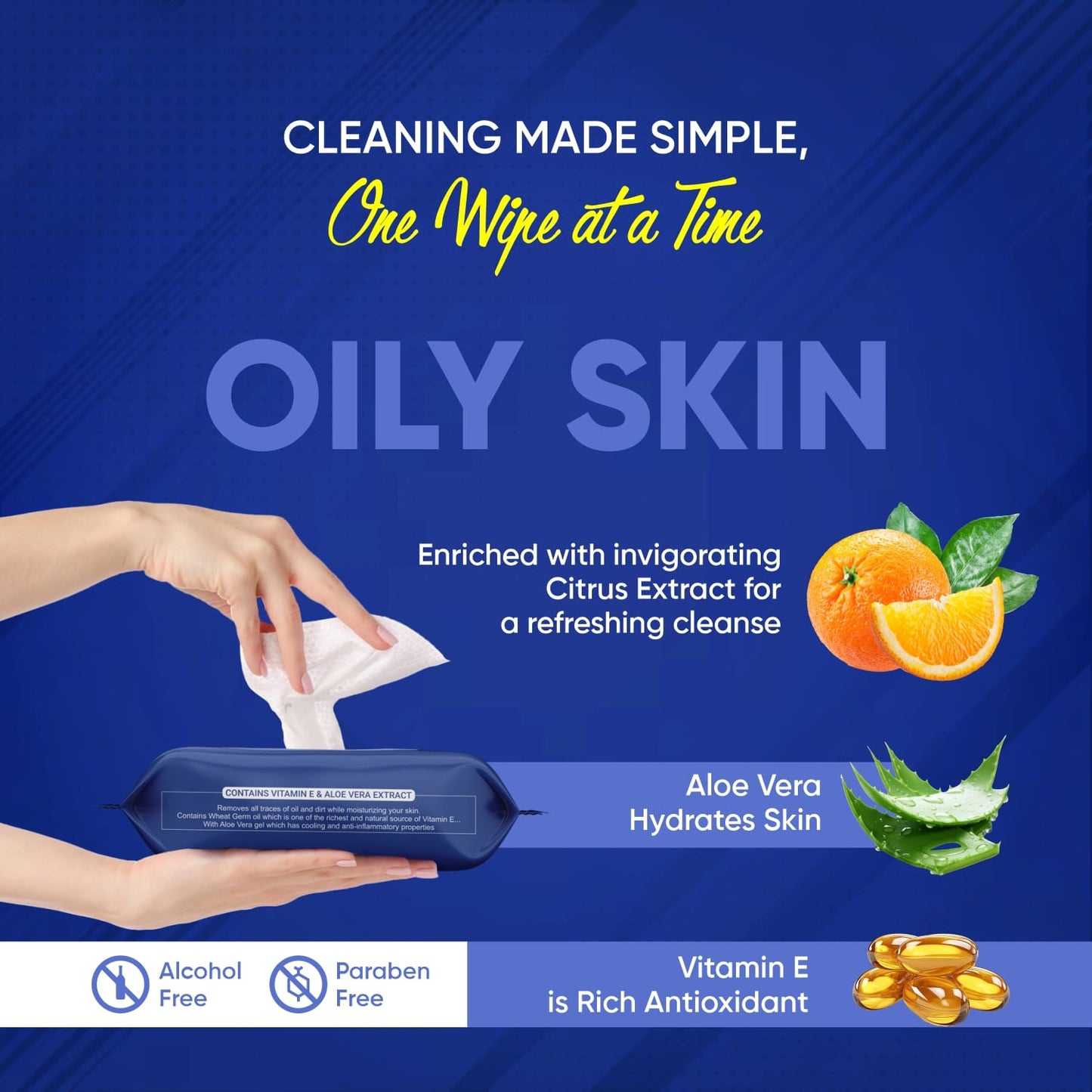 Refreshing Wet Wipes for Face | Facial Cleansing | Refreshing & Skin Hydration| Soothing for skin | pH Balance & Alcohol Free | Nourishing with Fruit extract | 25 Wipes - Discount Karo