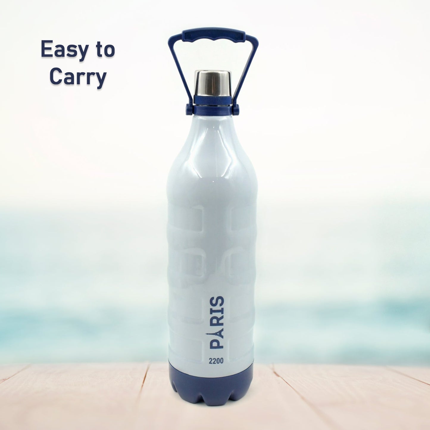 Insulated Water Bottle (2200ml): Leakproof, BPA-Free, Handle & Strap (Sports) - Discount Karo