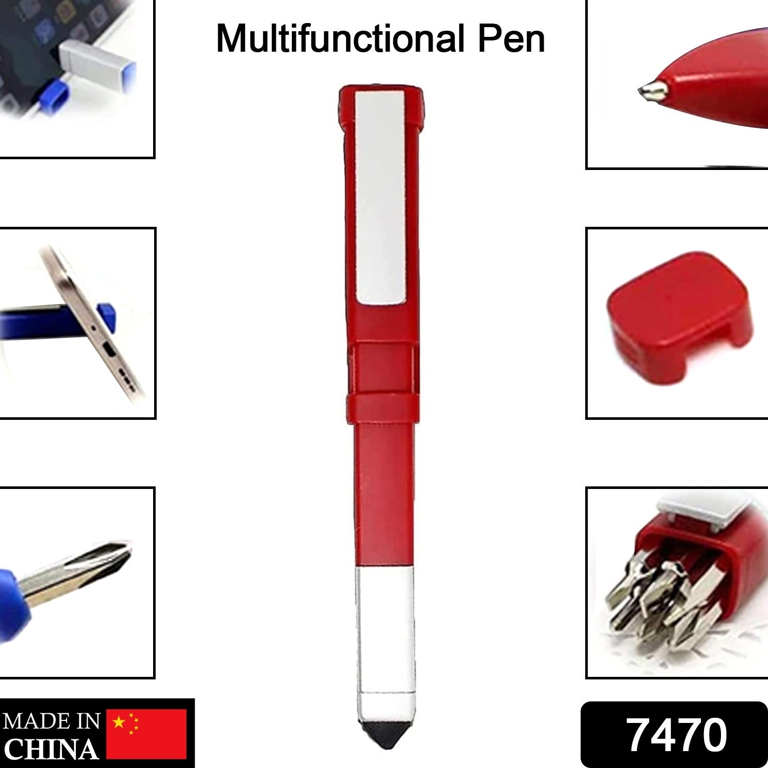 Pen-Shaped Phone Holder with Screwdriver Sets, Multi-Function Pen 4 in 1 Tech Tool Pen, Portable Phone Tools with Capacitive Stylus Ball Point Pen Mobile - Discount Karo