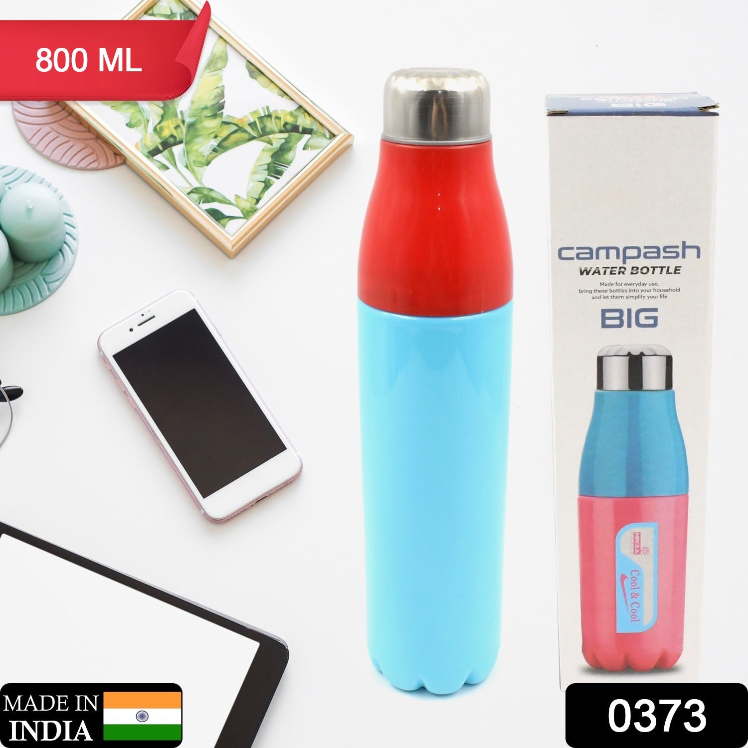 Cool Water Bottle (800ml): Reusable, Perfect for Office, School, Sports - Discount Karo