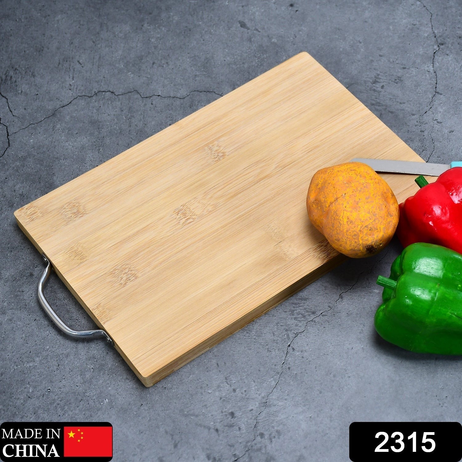 Thick Wooden Bamboo Kitchen Chopping Cutting Slicing Board with Holder for Fruits Vegetables Meat - Discount Karo