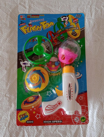 Flash & Sound Super Speed Spinner Gun Set for Kids (Battery Not Included / 1 Pc ) - Discount Karo