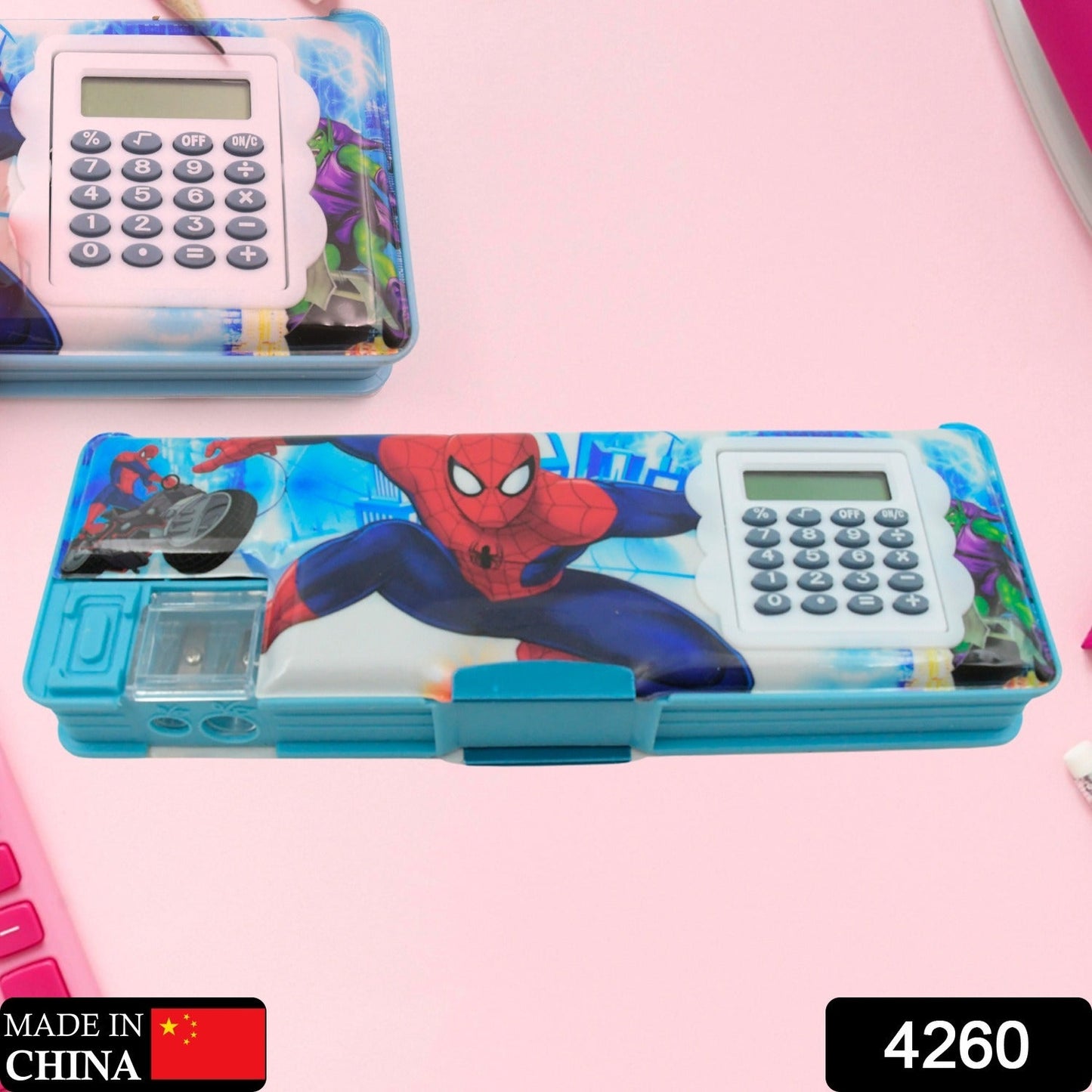 Cartoon Multi-functional Geometry Box with Calculator & Double Sharpener - Discount Karo