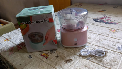 Portable Mini Food Processor Chopper Electric Veggie Chopper 3 Blades With Charching Cable Type C, Vegetable Chopper, Garlic Chopper Food Grinder for Chopping Ginger, Pepper Chili, Onion, Fruit, Meat - Discount Karo