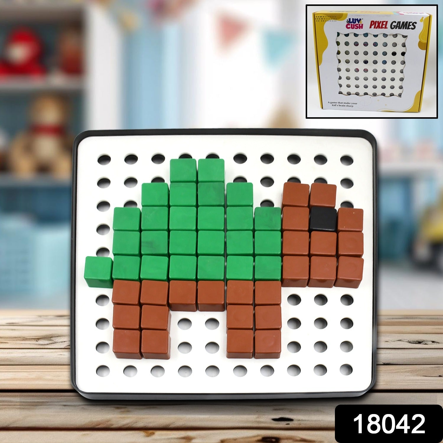 Pixel Cubes Toy for Children Early Education, Pixel Game Educational Board Games Board, Birthday Gift for Kids, Learning Math Toy, Brain Games, Math Puzzle (Approx 180 Cubes With Pixel Board & Book) - Discount Karo