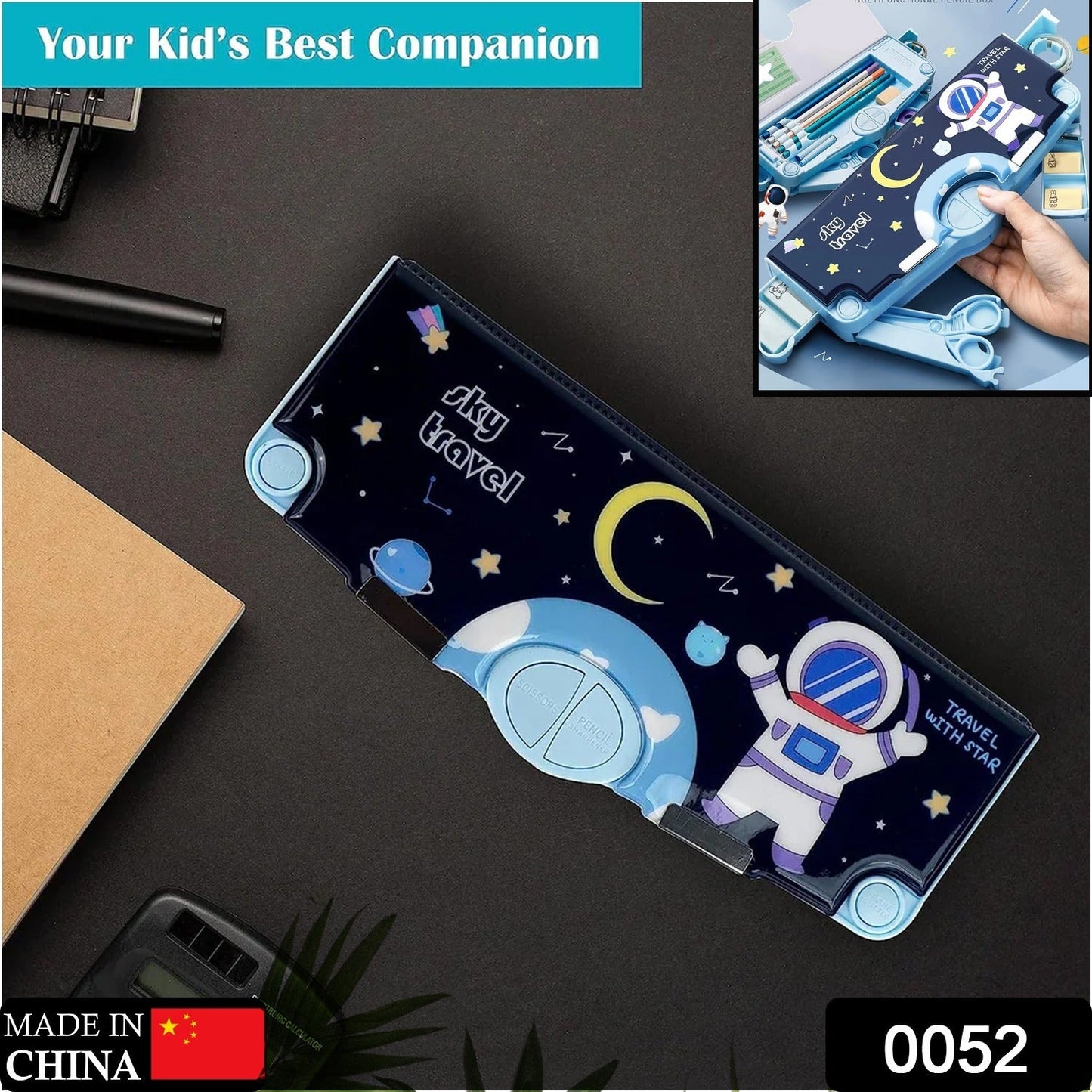 Multifunctional Pencil Box for Kids, Space Pencil Box For Boys, Kids Pencil Box for Boys & Girls, Magnetic Pencil Box for Boys, Pop up Pencil Box, Space Theme Return Gifts for Kids (Space Pencil Box) - Discount Karo