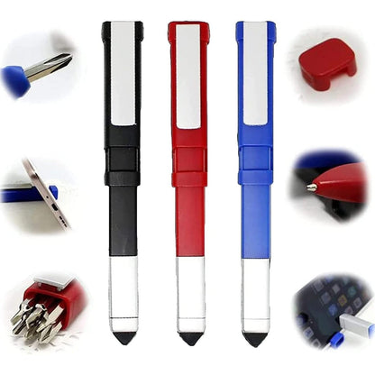 Pen-Shaped Phone Holder with Screwdriver Sets, Multi-Function Pen 4 in 1 Tech Tool Pen, Portable Phone Tools with Capacitive Stylus Ball Point Pen Mobile - Discount Karo