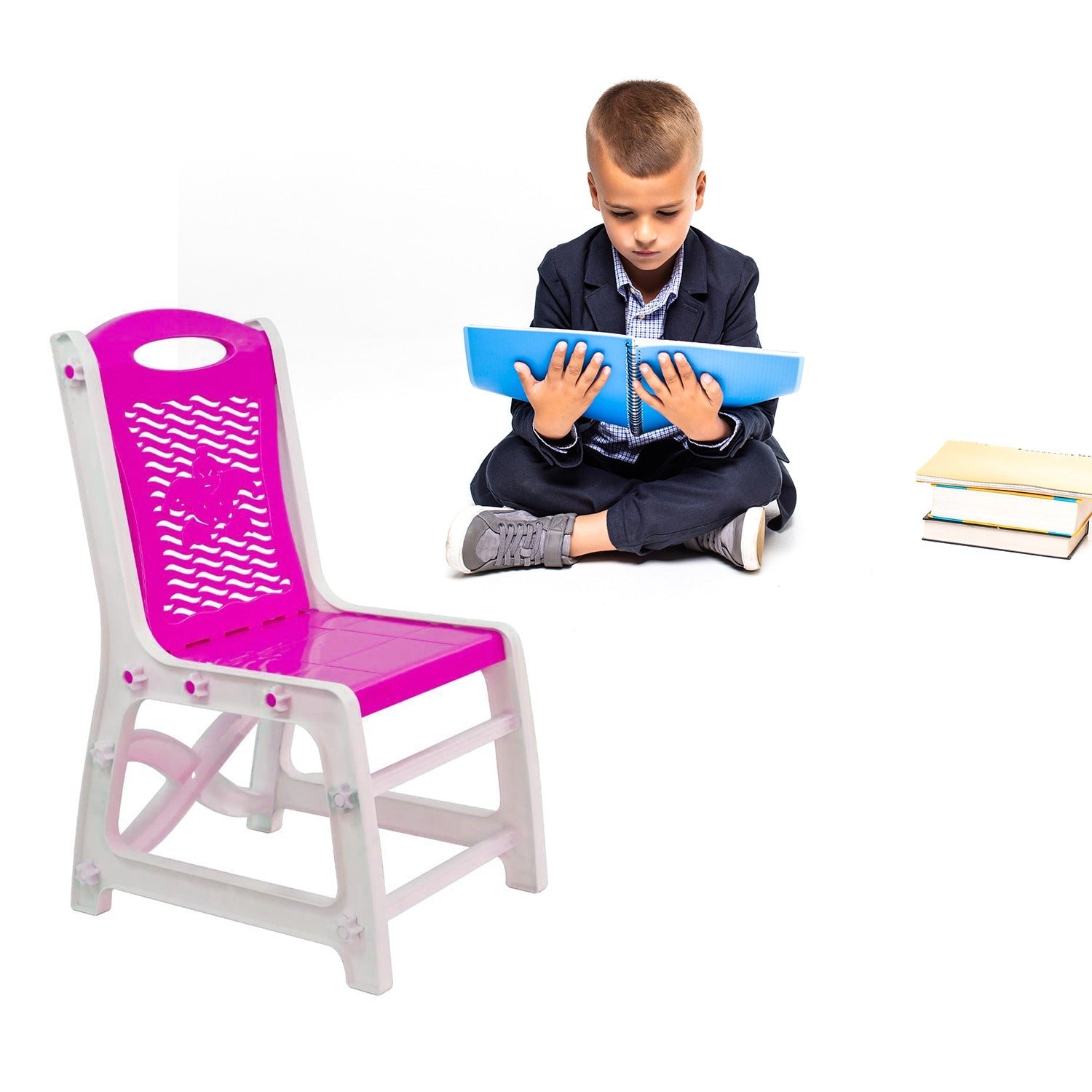 Study Table And Chair Set For Boys And Girls With Small Box Space For Pencils Plastic High Quality Study Table (Pink) - Discount Karo